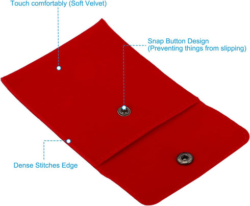 PATIKIL 10x8.5cm Jewelry Pouches with Snap Button, 12 Pack Velvet Jewelry Pouches Portable Soft Storage for Necklace Bracelet Earring Watch Rings ...