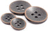 Bezelry Antique Copper Concave Metal Hole Blazer Button Set. 6 Pcs of 23mm, 8 Pcs of 15mm...