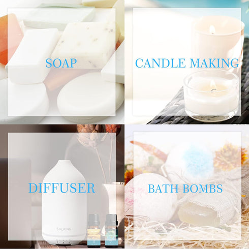 SALKING Summer Fragrance Oils Set, Premium Essential Oils Gift Set for Diffuser, Scented Oil for Soap & Candle Making - Ocean Breeze, Mojito, Coco...