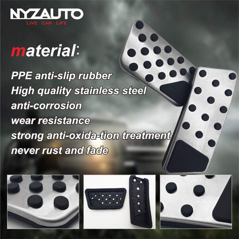 Compatible with Non-Slip Foot Pedal Pads Jeep Wrangler 2007-2018 JK JKU ,AT No Drilling Aluminum Brake and Accelerator Pedal Covers...