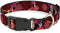 Buckle-Down Plastic Clip Collar - Captain Hook Poses/Nautical Elements Burgundy - 1" Wide - Fits 11-17" Neck - Medium...