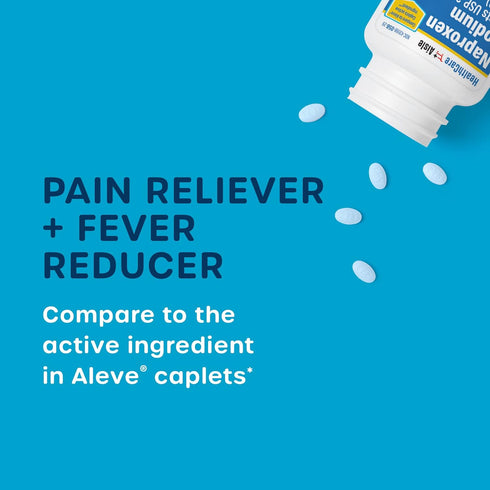 HealthCareAisle Naproxen Sodium, 220 mg – 200 caplets – Pain Reliever and Fever Reducer, Up to 12 Hours of Relief...