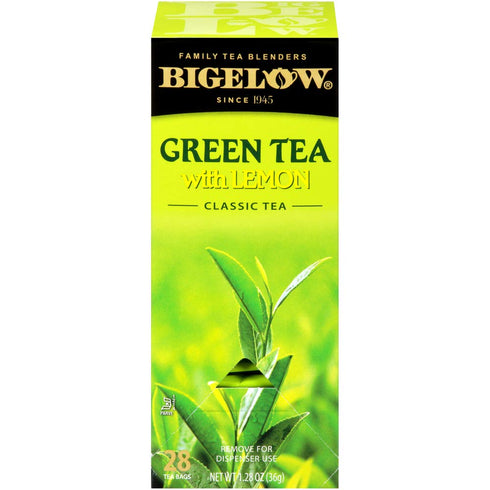 Bigelow Green Tea with Lemon Tea Bags 28-Count Box (Pack of 1) Green Tea Bags with Lemon Peel and Natural Flavors Rich in Antioxidants...