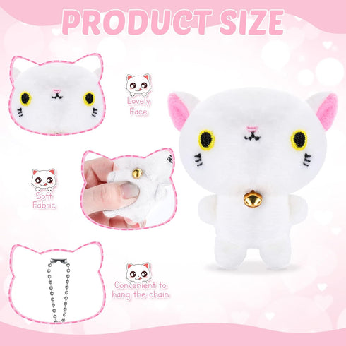 9 Pieces Mini Cat Plush Stuffed Animals Bulk Cute Small Stuffed Kitten Soft Cats Doll Plush Toys Hanging Pendant Ornament For DIY Keychain Birthda...