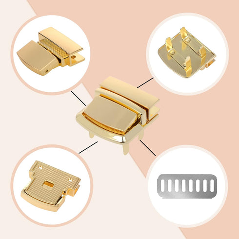 TXIN 6 Pieces Turn Locks Purse Clasp Thumb Lock Purse Buckle Fasteners Purse Hardware for DIY Craft Leather Bag Crochet Handbags Making,4 Colors...