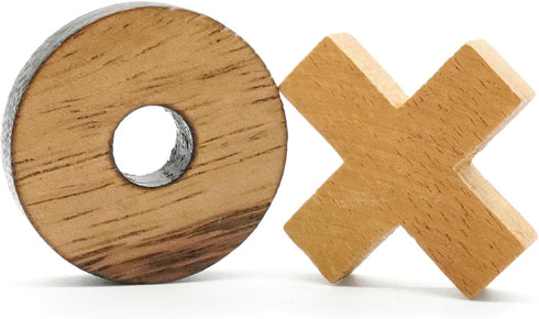 BSIRI Tic Tac Toe Wooden Board Games (Only X-O Pieces)- Unique Gifts, Fun Gifts for Kids and Adults and Use as Living Room Rustic Table Decor Idea...