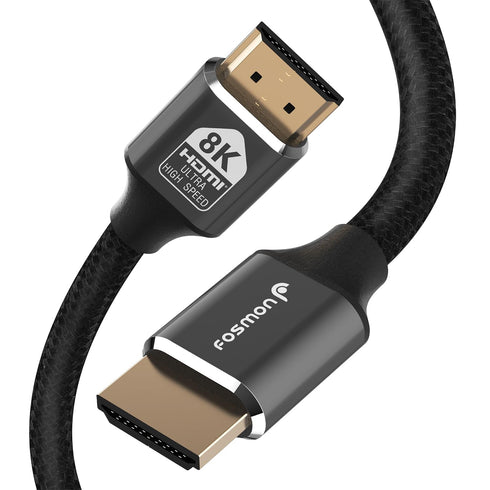 Fosmon HDMI 2.1 Cable 8K@60Hz 1ft, Premium Certified in-Wall CL3 Rated, 48Gbps Ultra High Speed, 4K@120Hz, Dynamic HDR, HDCP 2.3, 3D, eARC, 30AWG ...
