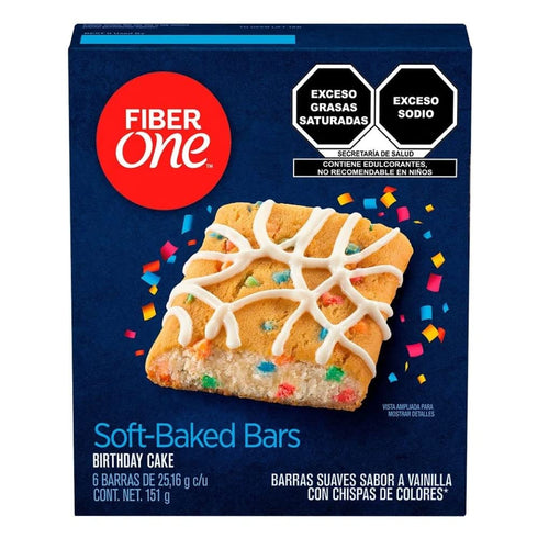 Fiber One 70 Calorie Soft-Baked Bars, Birthday Cake, Snack Bars, 6 ct...