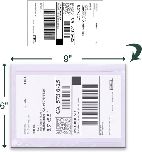 6''x9'' Clear Packing List Envelopes, Top Loading Shipping Label Envelopes Pouches, Adhesive Shipping Label Sleeves/Mailing Pouches for Shipping (...
