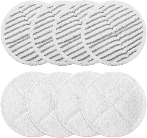 8 Pack Spinwave Mop Pads Compatible with Bissell Spinwave 2039A 2124: 4 Soft Pads 4 Scrubby Pads for Hardwood Floor Cleaning - 8.26 Inch Spin Repl...