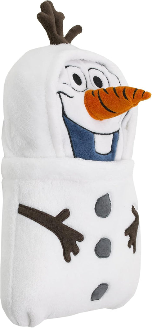 Disney Frozen Winter Cheer White, Orange, Brown Olaf Character Shaped Blanket...