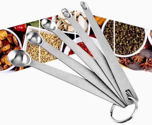 Teensery 5 Pcs Stainless Steel Measuring Spoons Mini Spoon for Home Kitchen Baking Cooking...