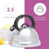Home Basics Easy Grip 2.5 Lt Stainless Steel Tea Kettle, Silver...