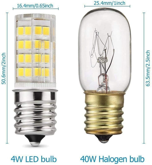 E17 LED Bulb for Microwave Oven,Kitchen Appliance Light Bulb, Stovetop Light,4 Watt (40W Halogen Bulb Equivalent), Daylight White 6000K, E17 Indic...