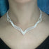 Bride Wedding Crystal Necklace Earrings Set Silver Bridal Choker Necklaces Jewelry for Women and Girls...