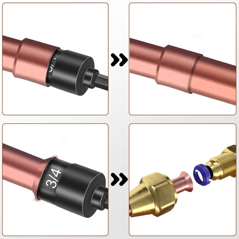 SUNJOYCO 5 in 1 HVAC Repair Tool, 2PCS Air Conditioner Copper Pipe Tube Expander Soft Copper Tubing Swaging Tool Repairing Set, Copper Pipe Swage ...