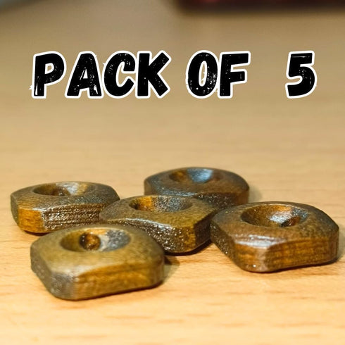 Will Bottom | Design 26 | Square Shape |Natural Brown Long Wooden Buttons - 2 -Holed Craft Buttons (Pack of 5)....