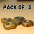 Will Bottom | Design 26 | Square Shape |Natural Brown Long Wooden Buttons - 2 -Holed Craft Buttons (Pack of 5)....