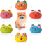 Squeaky Dog Toys Funny Animal Dog Balls for Puppy Mini Small Pet Dogs 6 Pcs/Set (Cat)...