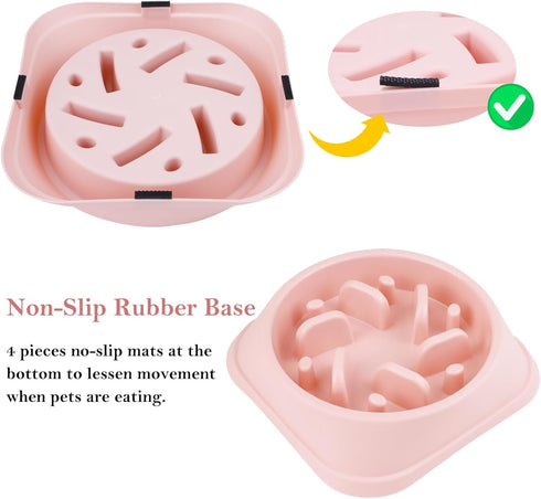 2PCS Slow Feeder Dog Bowls Small Dog, Non-Slip Puzzle Dog Bowl Slow Eating, Interactive Bloat Stop Dog Bowls, Anti-Gulping Pet Slower Food Feeding...