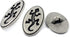 Bezelry 12 Pieces Gecko Lizard Pattern Oval Metal Shank Buttons. 25mm (1 inch) (Antique Silver)...