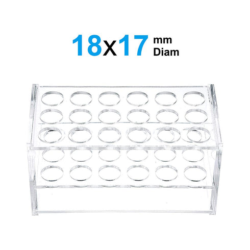 uxcell Test Tube Rack Holder Lab Stand Acrylic 18-Well 17mm Diameter Clear for 10ml,15ml Tube...