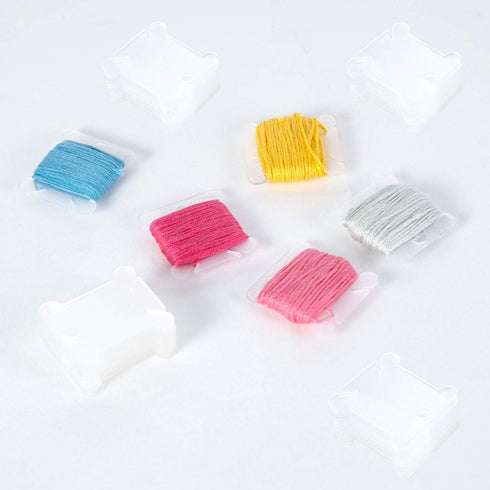 200 Pieces Plastic Floss Bobbins with Bobbin Winder for Cross Stitch Cotton Thread Craft DIY Sewing Storage, White...