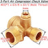 Solid Brass 3-Port Air Compressor Check Valve M10*1 x G3/8" x G1/2" Male Female Threaded Tube Connector Non-Return Valve...