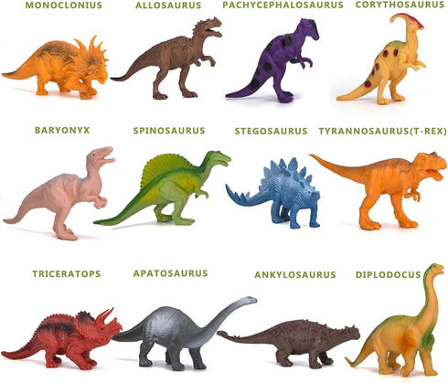 Kids Dinosaur Figures Toys, 7 Inch 12 Pack Jumbo Plastic Dinosaur Playset, STEM Educational Realistic Dinosaur Figurine for Boys Girls Toddlers...