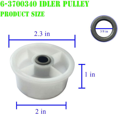 LONYE 6-3700340 Dryer Idler Pulley Fit for Whirlpool Maytag Crosley Dryer WP6-3700340VP 33001783 AP6009859 PS11743032