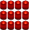 LANKER 12 Pack Red Flameless Led Tea Lights Candles - Flickering Long Lasting Battery Operated Electronic Fake Candles – Decorations for Wedding, ...
