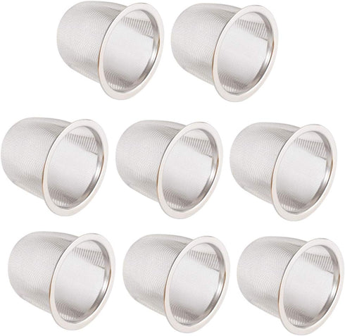 Luxshiny 8Pcs Teapot Tea Strainer Insert Stainless Steel Tea Filter Metal Mesh Infuser Loose Tea Leaves Strainer Replacement for Tea Pot Tea Kettl...