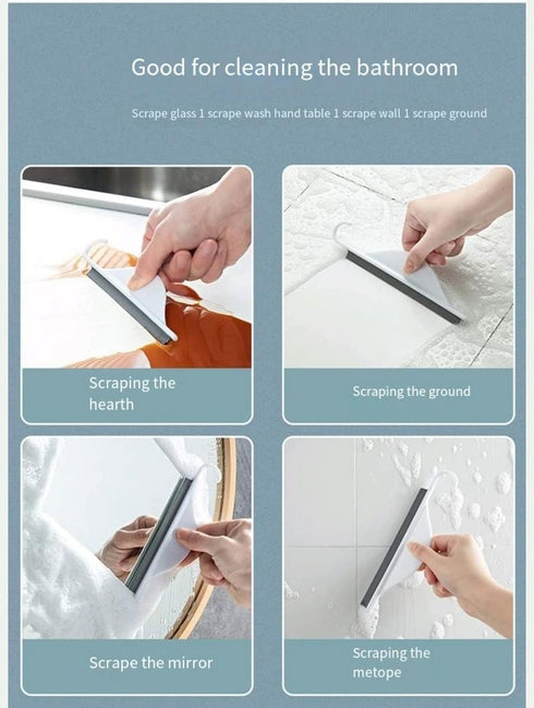 2Pcs Mini Squeegee with Hanging Hook, Bathroom Shower Mirror Squeegee for Tiles, Silicone Small Kitchen Countertop Sink Squeegee, Water Wiper Scra...