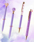 PENTA ANGEL Ballpoint Pens Set 4Pcs Black Ink Metal Glitter Roller Ball Pen Fancy Girly Gift Pens for Women Girls Wedding Office Back to School (P...