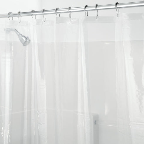 iDesign Vinyl Shower Liner, PVC-Free Curtain with Magnets for Master, Guest, Kids' Bathroom, Bathtub, Long, Clear...