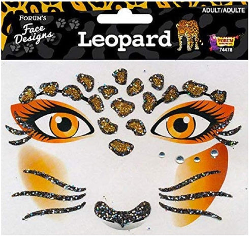 Forum Novelties Face Designs-Leopard, Multi, Standard (74478)...