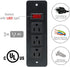 Recessed Power Strip Countertop Power Grommet Desk Mountable Power Strip Behind Drawer Outlets for Cabinet Sofa Shelf UL/ETL Certificated Black...