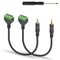 Poyiccot 3.5mm Screw Terminal Block Cable, 2Pack 3.5mm to Speaker Wire Adapter Cable 3.5mm (1/8inch) TRRS Stereo Male to 4 Pin/Way Female Bolt Scr...