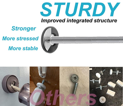 4Pcs Universal Baby Gate Threaded Spindle Rod, M8 (8mm) Replacement Bolt Part for Pet Pressure Mounted Safety Gates, Extra Long Baby Tension Gate ...