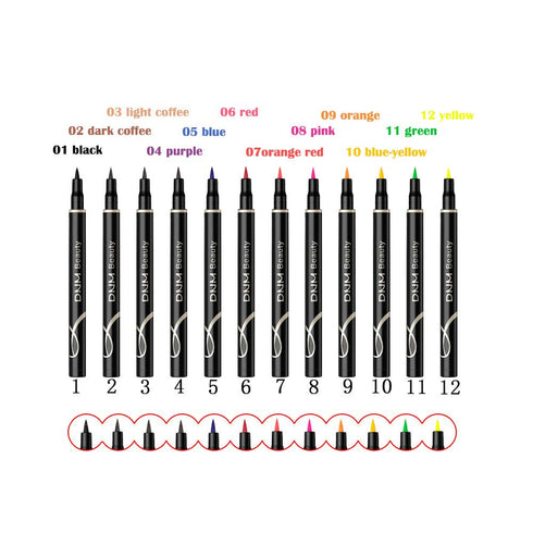 DNM Cat Eye Makeup Waterproof Neon Colorful Liquid Eyeliner Pen Make Up Comestics Long-lasting Black Eye Liner Pencil Makeup Tools (green)...