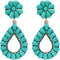 Western Squash Blossom Turquoise Cluster Teardrop Turquoise Post Earring Naja...