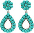 Western Squash Blossom Turquoise Cluster Teardrop Turquoise Post Earring Naja...
