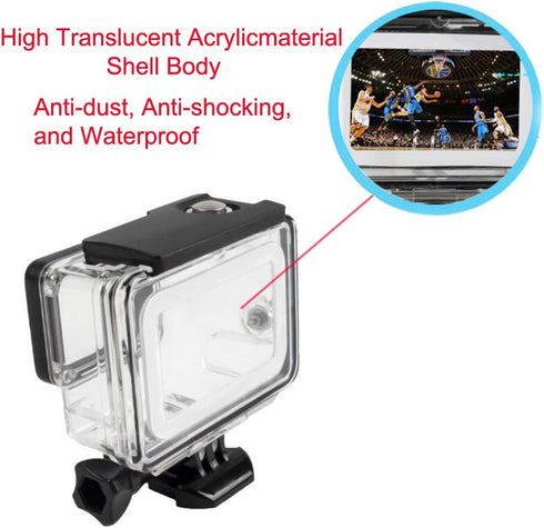 Housing Case, Walway Waterproof Protective Diving Housing Cover Shell Mount for GoPro Hero6 Hero5 Action Camera, with Bracket & Quick Release, 45m...