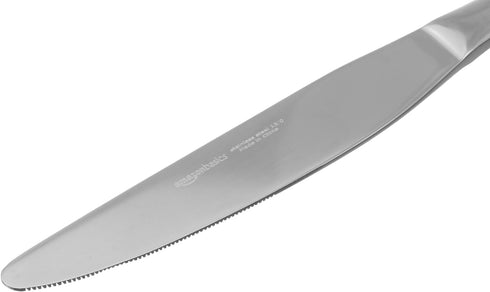 GiveAbay Basics Stainless Steel Dinner Knives with Round Edge, Dishwasher Safe, Pack of 12, Silver...