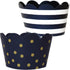 Navy Blue and Gold Cupcake Wrappers - Reversible Party Decoration Supplies, Sailor Theme, Nautical Baby Shower, Military Retirement, Police Birthd...