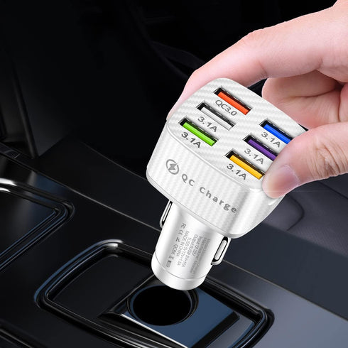 Car Charger Adapter, 6 Ports USB QC3.0 Fast Phone Charger, 32V Upgraded Quick Charging Adapter Compatible with iPhone 13/13 Pro Max/12/XS/XR, Sams...