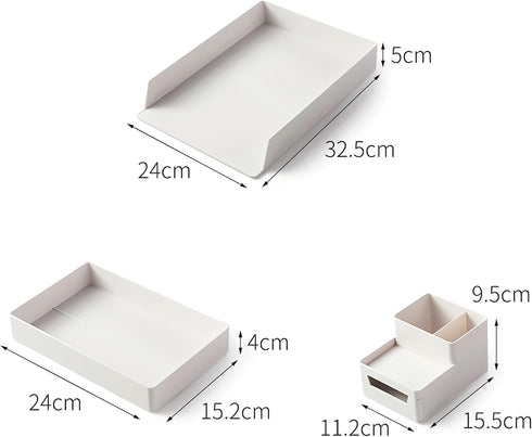 Plastic Desk Organizer Accessories, Stackable Accessory Tray, for Home or Office Use. (Blue - Accessory Tray)...