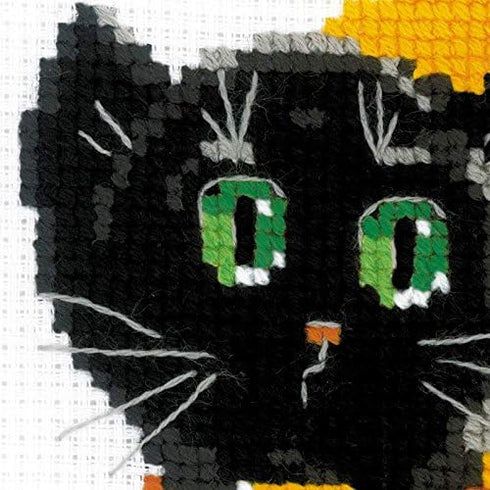Riolis Black Cat Counted Cross Stitch Kit-6"X6" 10 Count...