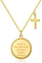14K Gold Plated Engraved Coin Pendant Necklace for Women Christian Bible Verse Cross Necklace Prayer Faith Religious Jewelry Gifts...