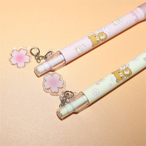 Kawaii Sakura Mechanical Pencil,0. 5/0. 7mm 2B Cartoon bear presses mechanical pencil,Gift for Kids Stationery Office Writing Supplies?2pcs?...